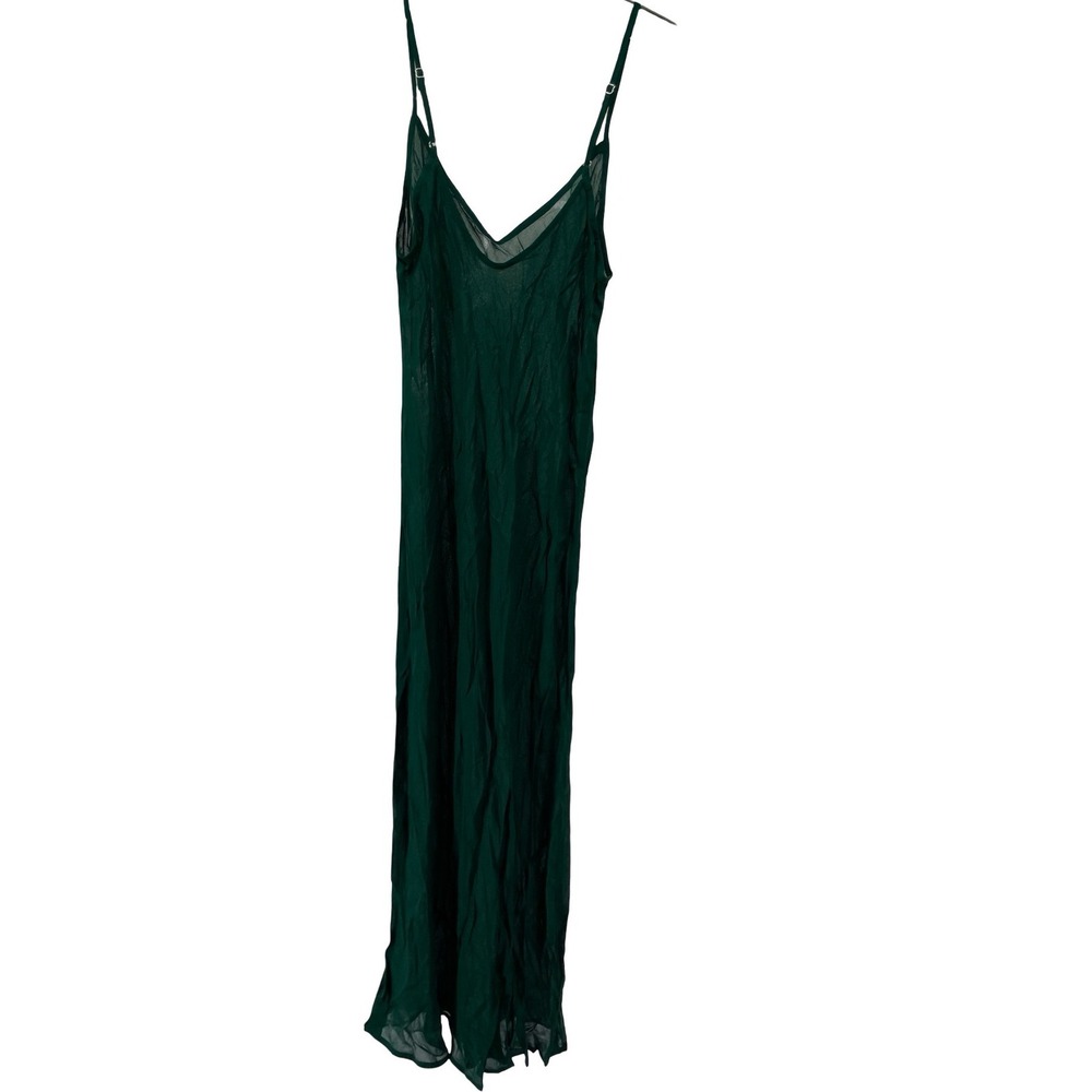 Reformation Women's Dress Slip Maxi Emerald Green Silk S